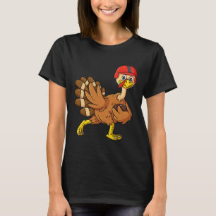 T-shirt Thanksgiving Turkey Football Player Trophy Award P