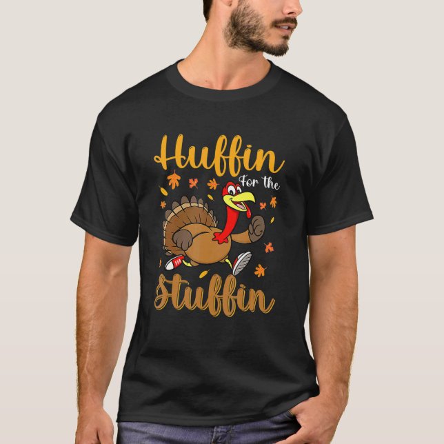 T-shirt Thanksgiving Turkey Trot Huffin For The Stuffin 5K (Devant)