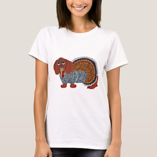 T-shirt Thanksgiving Turquie de teckel (Devant)