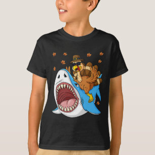 T-shirt Thanksgiving Turquie équitation Requin amusant Tod