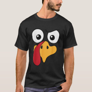 T-shirt Thanksgiving Turquie Face Drôle Match Costume Femm