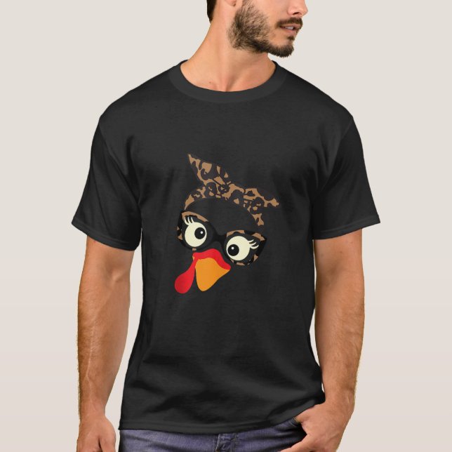T-shirt Thanksgiving Turquie Face Empreinte de léopard lun (Devant)