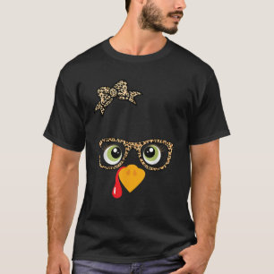 T-shirt Thanksgiving Turquie Face Empreintes de léopard lu