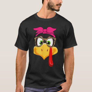 T-shirt Thanksgiving Turquie Face Empreintes de léopard lu