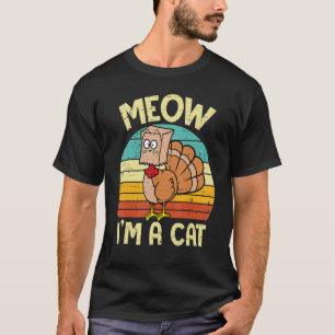 T-shirt Thanksgiving Turquie Fake Chat Retro Femmes Hommes