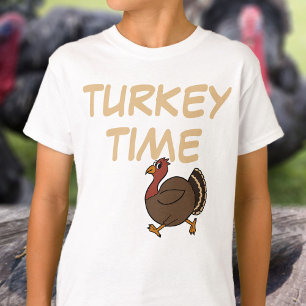 T-shirt Thanksgiving Turquie Time Custom Funny Kids T-shir