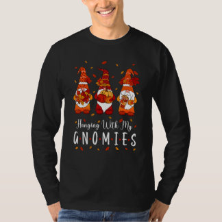 T-shirt Thanksgiving With My Gnomies Fall Autumn Gnomes