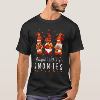 T-shirt Thanksgiving With My Gnomies Fall Autumn Gnomes