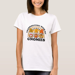 T-shirt Thanksgiving With My Gnomies Funny Pumpkin Autumn