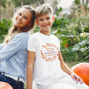 T-shirt Thanksgiving Wreath Custom Family Reunion Kids
