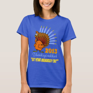 T-shirt Thanksgivukkah 2013 "obtiennent votre Menurkey