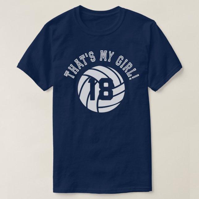 T-shirt Thats My Girl #18 Volleyball Player Maman ou Papa  (Design devant)