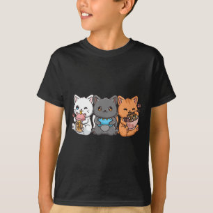 T-shirt Thé à bulles Anime Bo Tea Gaming Gamer Ramen Chat
