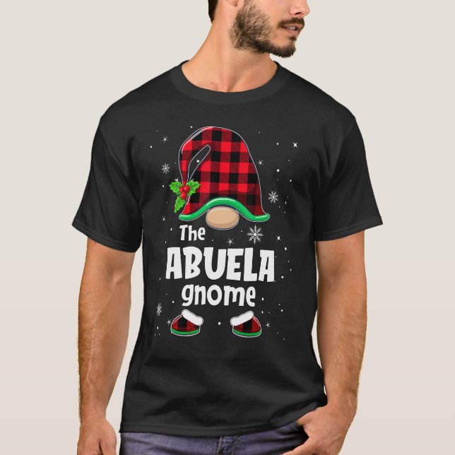 T-shirt The Abuela Gnome Buffalo Plaid Christmas Matching  (Devant)