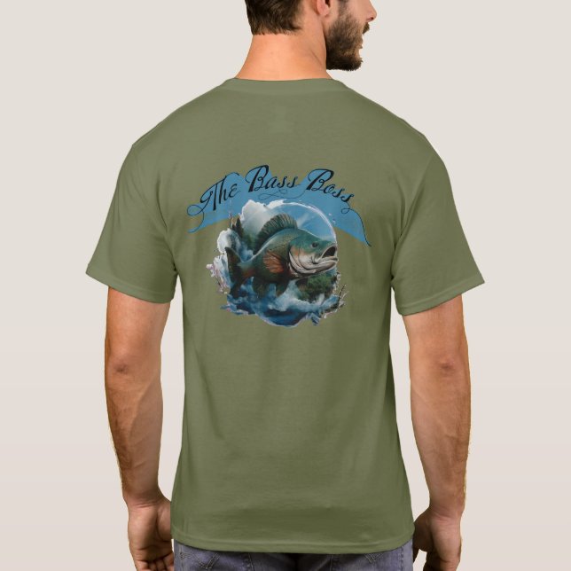 T-shirt The Bass Boss Customizable Fishing (Dos)