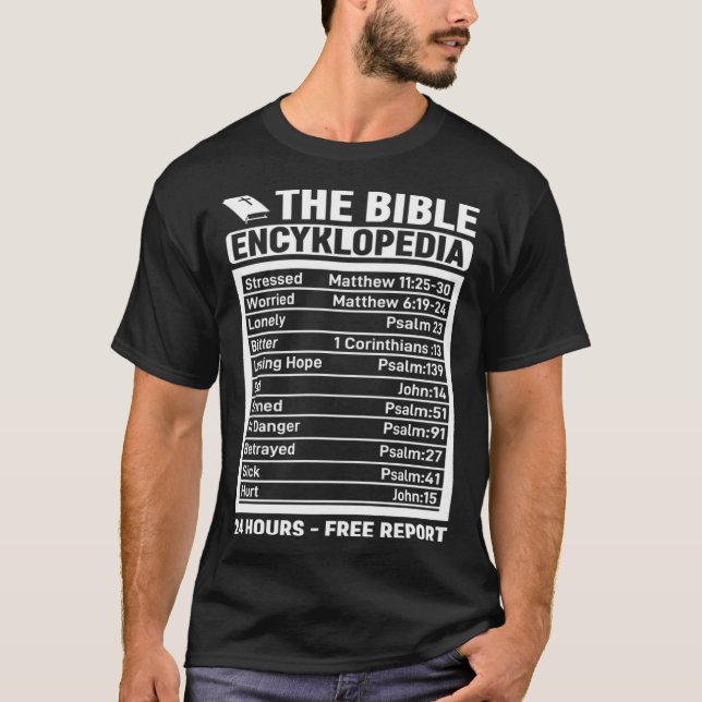 T-shirt The Bible Encyklopedia 24 Hours  Free Report Cerem (Devant)