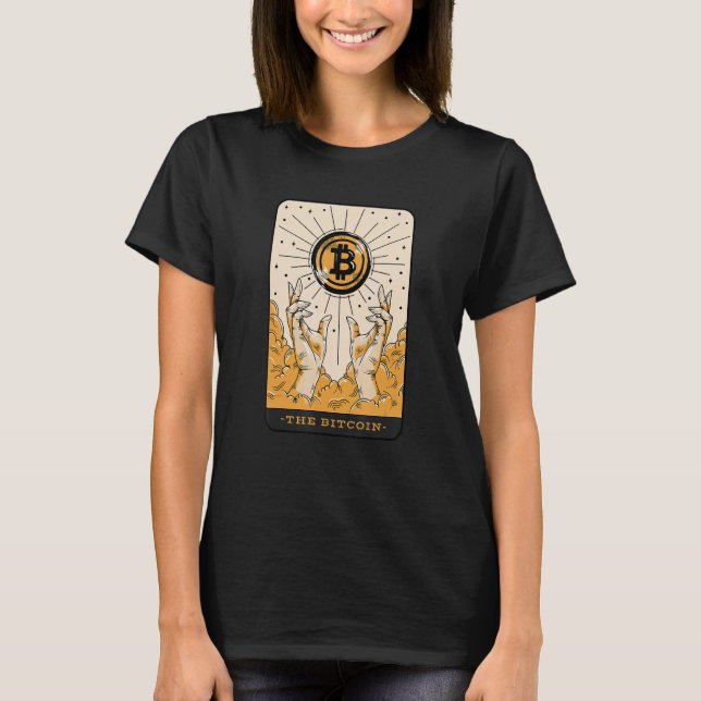 T-shirt The Bitcoin Tarot Card Two Hands Cryptocurrency BT (Devant)