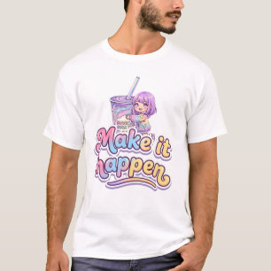T-shirt Thé Boba Magique Fille Chibi - "Faites que cela ar