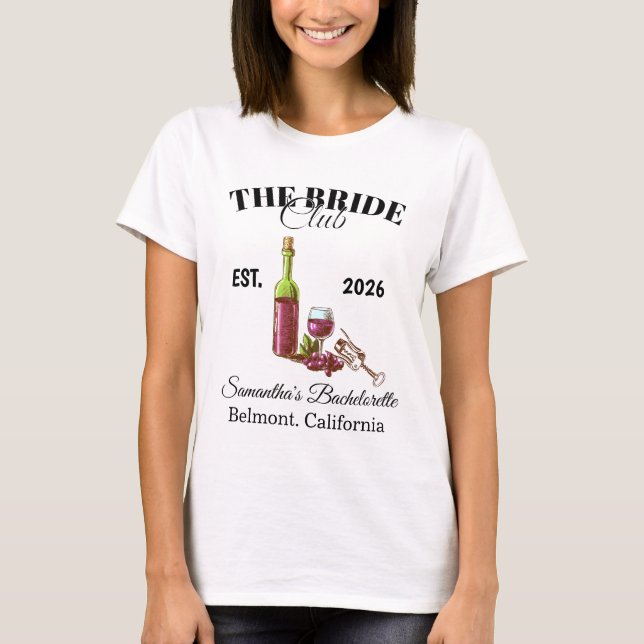 T-shirt The Bride Club Bachelorette (Devant)