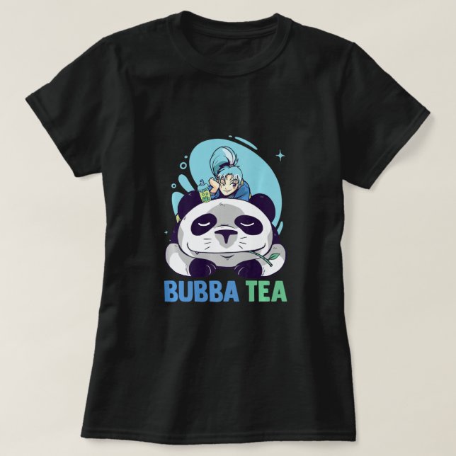 T-shirt Thé Bubba - Animaux Anime - Pandas Japonais Aesthe (Design devant)