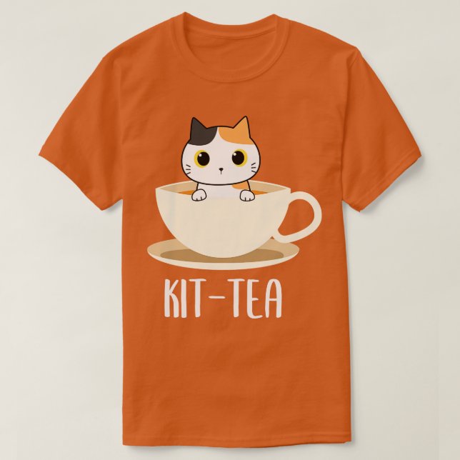 T-shirt Thé chaton drôle amateur de chat (Design devant)