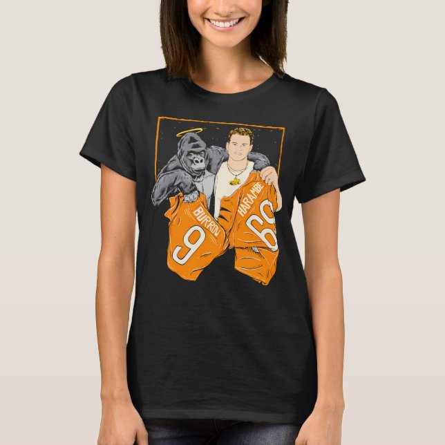 T-shirt The Cincinnati Jersey Swap Joe Burrow And Harambe  (Devant)