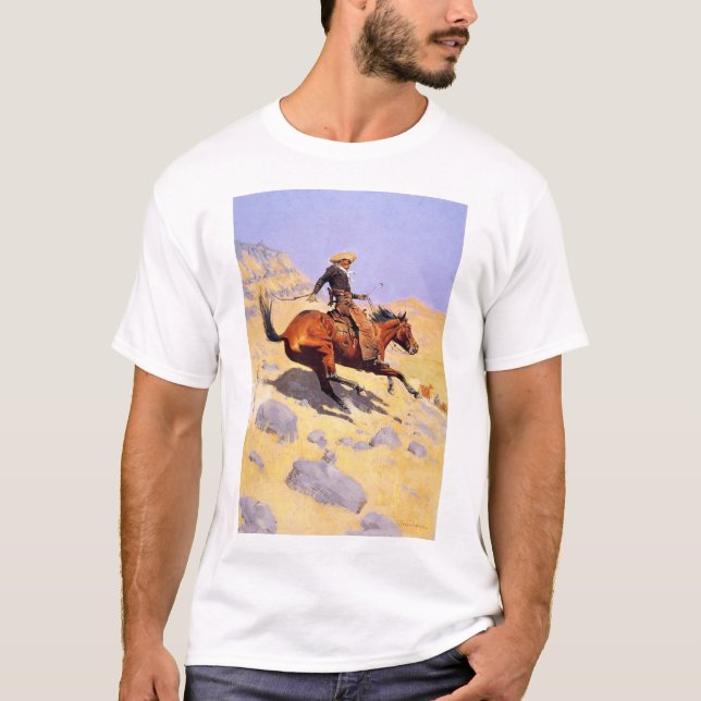 T-shirt The Cowboy (par Frederic Remington) (Devant)