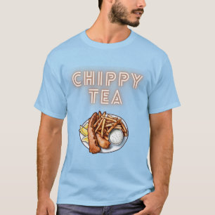 T-shirt Thé de chippé ou poisson et chips Design T Chemise