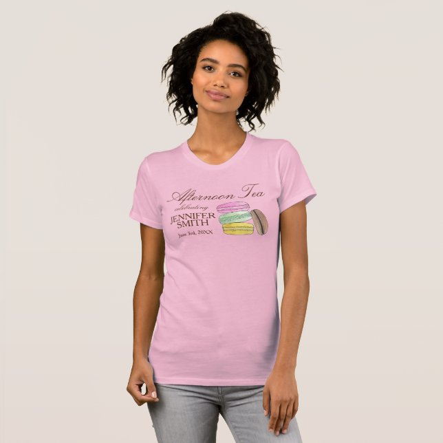 T-shirt Thé de mariage avec des Macarons français lors d'u (Devant entier)