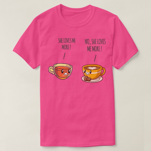 T-shirt Thé et café amoureux cadeau (Design devant)
