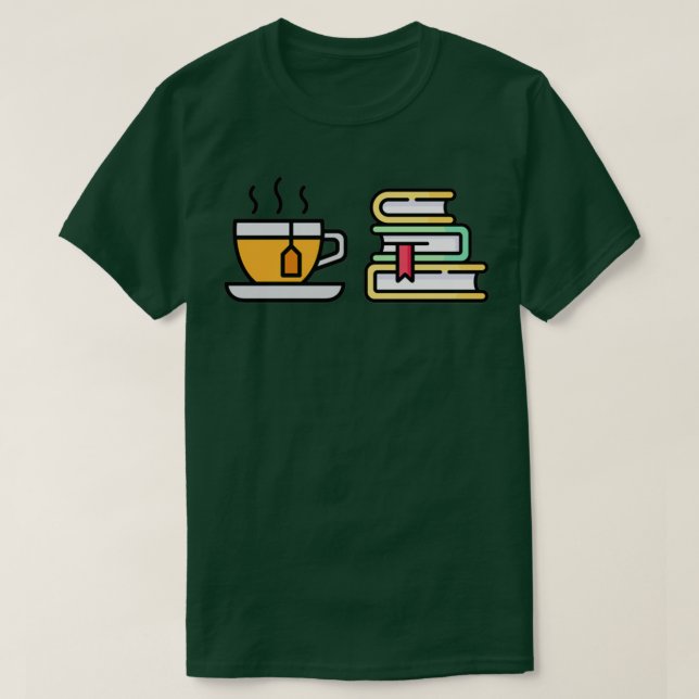T-shirt Thé et livres (Design devant)