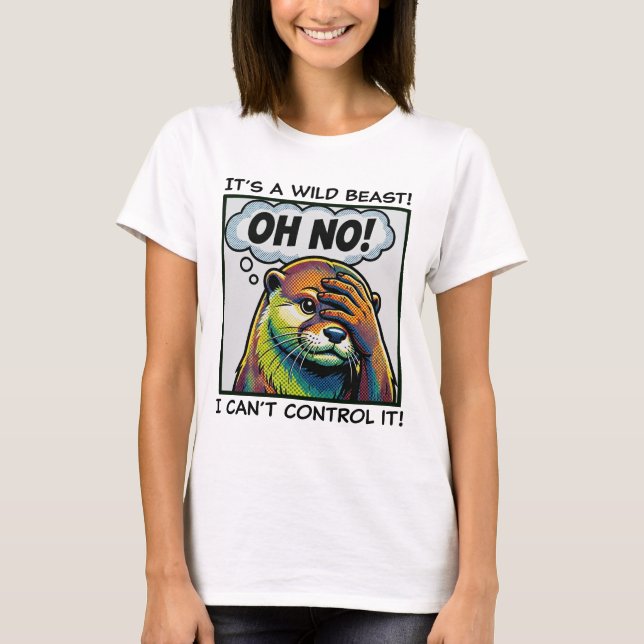 T-shirt The Facepalming Otter: Exasperated Cute Animal (Devant)