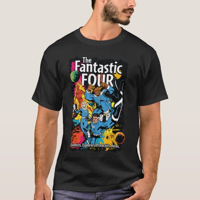 T-shirt The Fantastic Four First Steps Epic Comic Book Cov (Devant)