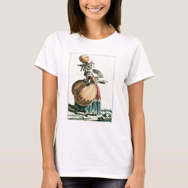 T-shirt The Flying Coquette, c.1784 (gravure en couleur) (Devant)