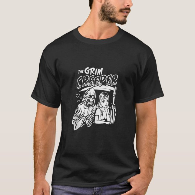 T-shirt The Grim Creeper Creepy Cute Dark Humor Bartender  (Devant)