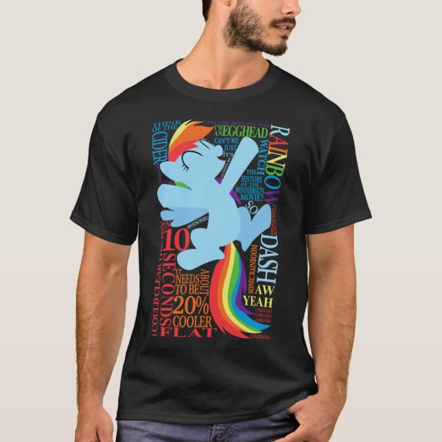 T-shirt The Many Words of Rainbow Dash friends (Devant)