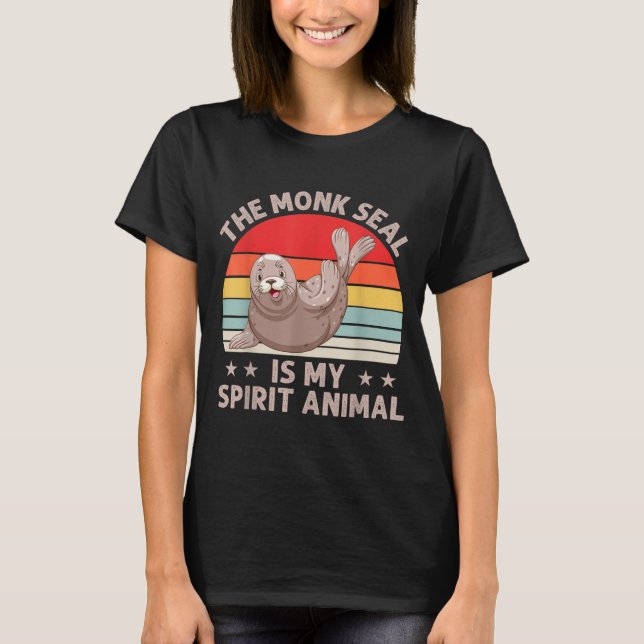 T-shirt The Monk Seal Is My Srit Animal Caribbean Monk Sea (Devant)