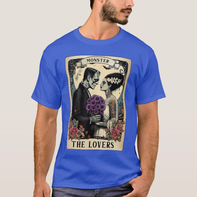 T-shirt The Monster Frankenstein and Bridehe Loversarot Ca (Devant)