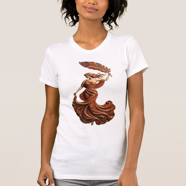 T-shirt "The Muse of Fluidity" – Artistic Feather Goddess  (Devant)