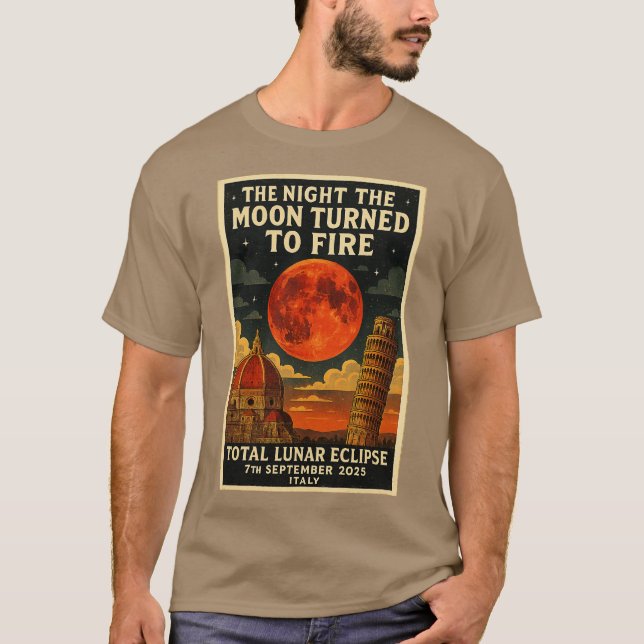 T-SHIRT THE NIGHT THE MOON TURNED TO FIRE TOTAL LUNAR ECLI (Devant)