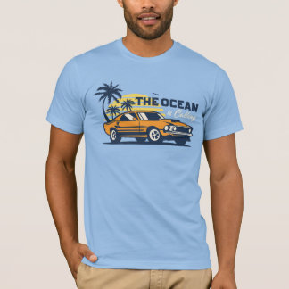 T-shirt The Ocean Is Calling Retro Beach Car Summer