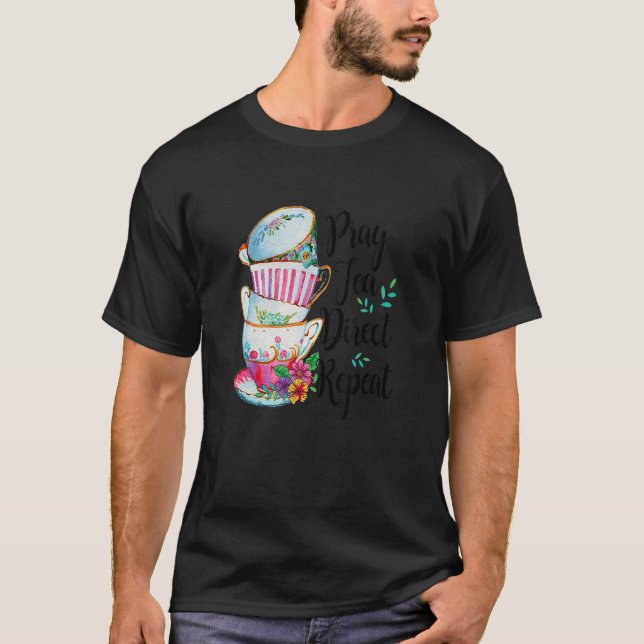 T-shirt Thé Prière Répéter Directement Conversations Class (Devant)
