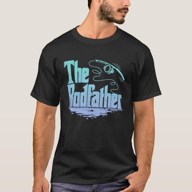 T-shirt The Rodfather Funny Fishing Parody (Devant)