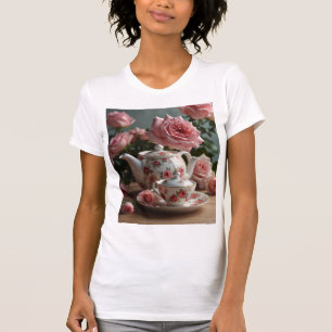T-shirt Thé Rose de chou rose