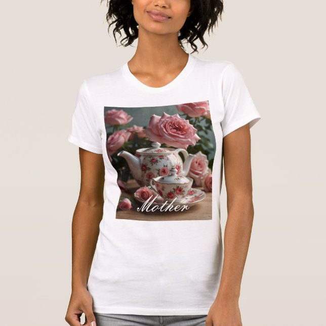T-shirt Thé Rose de chou rose (Devant)