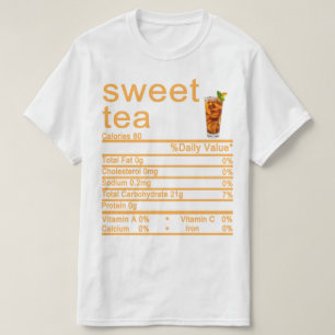 T-shirt thé sucré Nutrition Facts étiquette