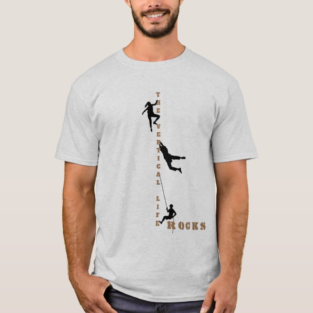 T-shirt The Vertical Life - Conception du climbing rock (Devant)