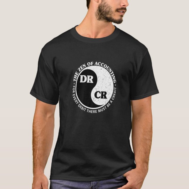 T-shirt The Zen Of Accounting Debit Credit In Ying Yang Ci (Devant)