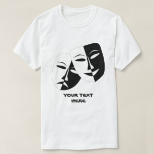 T-shirt Théâtre Masque Comédie Tragédie Noir Blanc Per