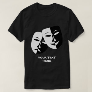 T-shirt Théâtre Masque Comédie Tragédie Noir Blanc Per